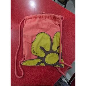 Life Is Good Pink And Green flower Cotton Cinch Bag